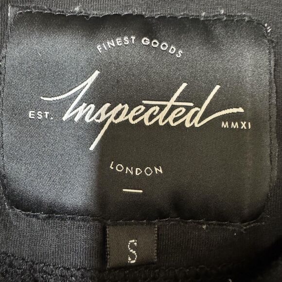 Inspected London Shirt Mens Small Black White Speckle Print T-Shirt Tee Crewneck - Picture 3 of 6